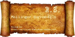 Meilinger Barnabás névjegykártya